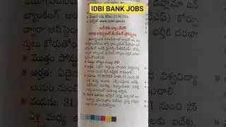 IDBI Bank Jobs #jobs #IDBI #bankjobs #sangareddy