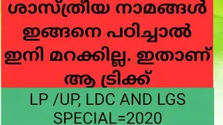 BIOLOGY-SCIENTIFIC NAMES OF ANIMALS AND PLANTS-LP/UP, LDC, LGS