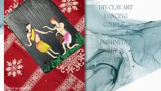 DIY tribal mural clay art ___ dancing tribal couple # Tribalmural # clay art for beginners