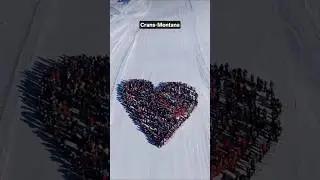 Skiers create heart-shaped tribute for Crans-Montana Fire Victim😰🇨🇭🔥#shortsfeed #fire #shorts #viral
