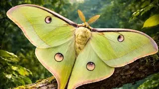 Indian Moon Moth Close-Up | Stunning Green Wings & Eyespots