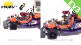 LEGO Car crash test with and without safety belt (LEGO 42048 B model) by 뿡대디