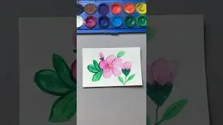 🎨 Easy way to paint a flower with watercolor 🌺 #watercolor #painting #idea