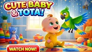 Main Tota Main Tota 🎵 | Cute Baby & Parrot Song | Hindi Rhymes for Kids