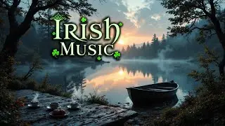 Relaxing Irish Music 4K | Misty Lake Sunrise & Celtic Coffee Morning