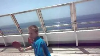 Cruise-Lido deck video of Frank and Sean trying to play ping pong