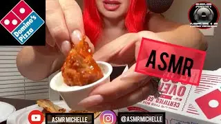 ASMR dominos pizza with some very hot wings #mukbang #eating  #sounds #asmr #food #pizza