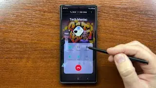 Samsung One UI 5.0 Android 13 Incoming Call on Galaxy S22 Ultra with Stylus (+ Leather Cover Case)
