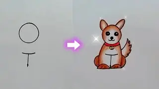 How to draw a cute Dog | Dog Drawing Easy | Easy drawing | Pencil drawing | Cute drawing | chitra