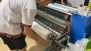 semi auto  slitter for Electric cable wrapping film; power cable Packaging Film Slitting  machine