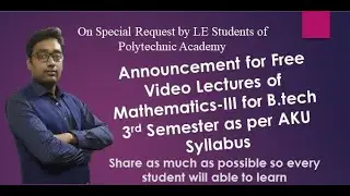 Introduction to Mathematics III || All Branches || AKU || B.tech 3rd Semester|| II#jaimechanical