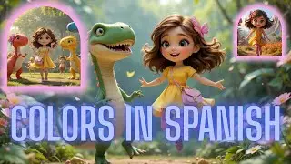 Dinosaurs adventure /colors in Spanish /spanish for babies/story time, learning colors spanish.