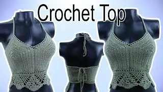 Top a crochet con copa triangular  NUEVO DISEÑO de copas