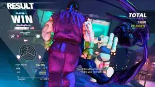 Street Fighter V standingfierce (Ryu) vs TruKing (Karin)