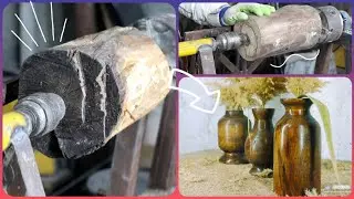 Woodturning-Making a vase from walnut wood