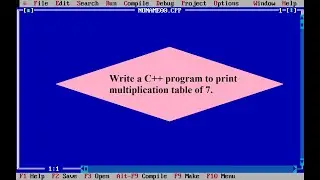 Write a C++ program to print multiplication table of 7.