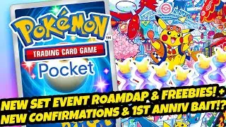 *NEW SET EVENT ROADMAP & FREEBIES!* BIG NEW CONFIRMATIONS & 1ST ANNI BAIT!? (Pokemon TCG Pocket