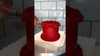 Stunning Red Buttercream Cake | Elegant Shell Borders & Ruffles Tutorial 🎂 | KutiwaCakesOfficial
