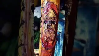Wood work of norse warrior