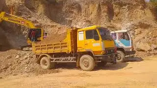 Stone transport work in the mountains