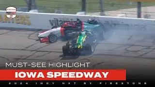 Caio Collet, Myles Rowe tangle in Iowa Speedway crash | INDY NXT by Firestone