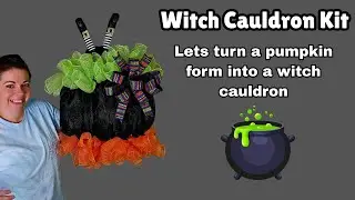 How to make a witch cauldron wreath using a kit from Creek Road