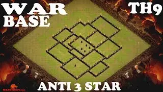 Clash of clans ll War base TH9 anti 3 star new ll replay proof