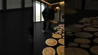 🤯 INSANE Epoxy Floor with Wood Slices #epoxyfloors