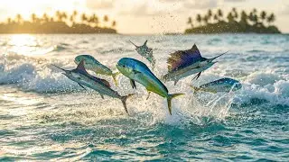Ocean Wildlife 4K 🌊 Fish Jumping Out of Water | Relaxing Ocean Sounds (No Music)
