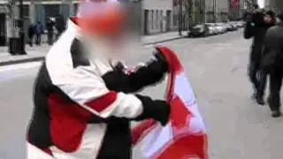 Canadian Flag Desecrated At Separatist Rally In Montreal, Quebec Dec 1, 2012
