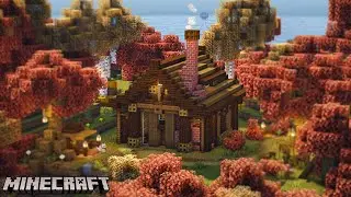 Minecraft Tutorial: How to Build an Autumn Cabin in Minecraft