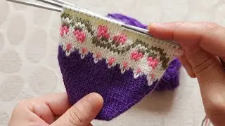 Çok güzel çiçekli beşşiş patik modeli ✅️ #beşşişpatik ✅️ #knitting ✅️ @divapatik