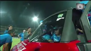 cMs dhoni driving car in ground after winning one day series in shrilanka...