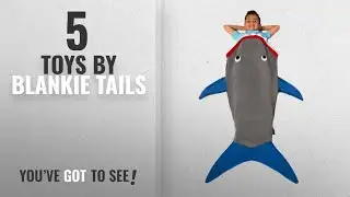 Top 10 Blankie Tails Toys [2018]: Blankie Tails Shark Blanket, Gray and Deep Blue