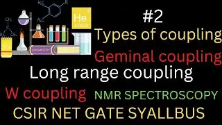 Types of coupling|Part-2 Geminal coupling|long range coupling||W coupling||NMR spectroscopy|csir net