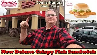 Freddy's&reg; New Deluxe Crispy Fish Sandwich Review Review | Limited Time Offer | Joe is Hungry 🐠🥬🍅