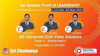 JEE ADVANCED 2020-MATHEMATICS VIDEO SOLUTION (PAPER 2),SEP 27 2020 | SRI CHAITANYA
