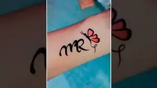 How to make temporary letter MR tattoo with pen #shorts