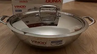 unboxing vinod stainless Steel kadai 32cm