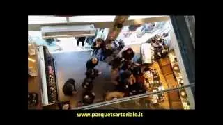 produzione parquet massello rovere piano sega anticato caff&egrave; pascucci milano