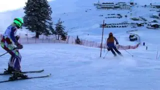 Kelly and Charlotte British Disabled Ski Team Europa Cup Kuehtai Slalom 2nd run