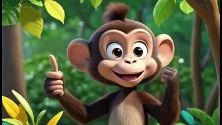 Cinco Macaquinhos Pulam no Galho de Pinhe | Can&ccedil;&atilde;o Infantil | Portuguese Nursery Rhyme