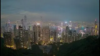 Hong Kong's ONLY 24/7 LIVE camera from The Peak with Relaxing Smooth Jazz Coffee Shop Music