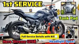 Hero Xtreme 125R 1st Service Cost With Bill || Full Service Details Vlog || Rock On Road