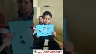 Transforming handprints into cows! Fun farm-themed art project for kids kindergarten students!