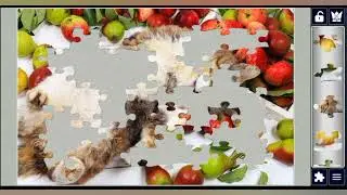 Puzzle Perfection 🐈// #puzzlefun #game #JigsawJoy #CatLovers #FruitfulDelight