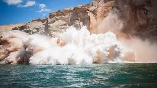 Expert explains Lake Powell cliff crumbling into water