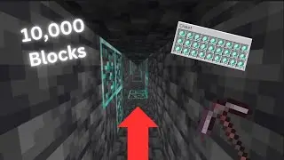 Mining 10,000 BLOCKS In A Straight Line!!#minecraft