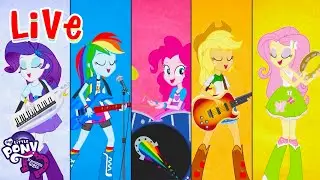 🔴 Equestria Girls LIVE 🔮 BEST SONGS 🌈 Under our Spell, Cafeteria Song + more songs! 🎶💜 MLP EG