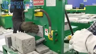 Portable stone splitter for cubic paving stone splitting